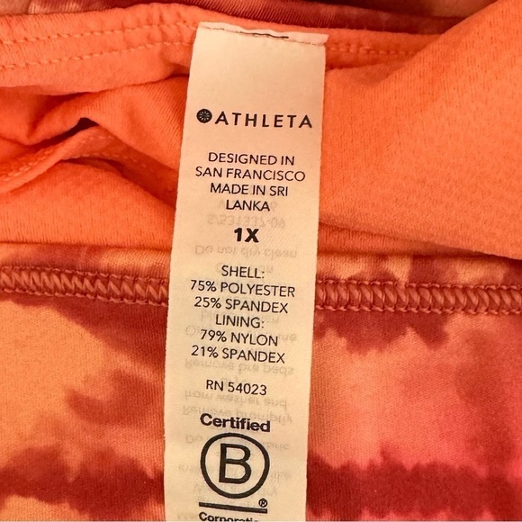 Athleta Exhale Powervita Sports Bra, Coral Tie Dye, Size 1X - Picture 9 of 9
